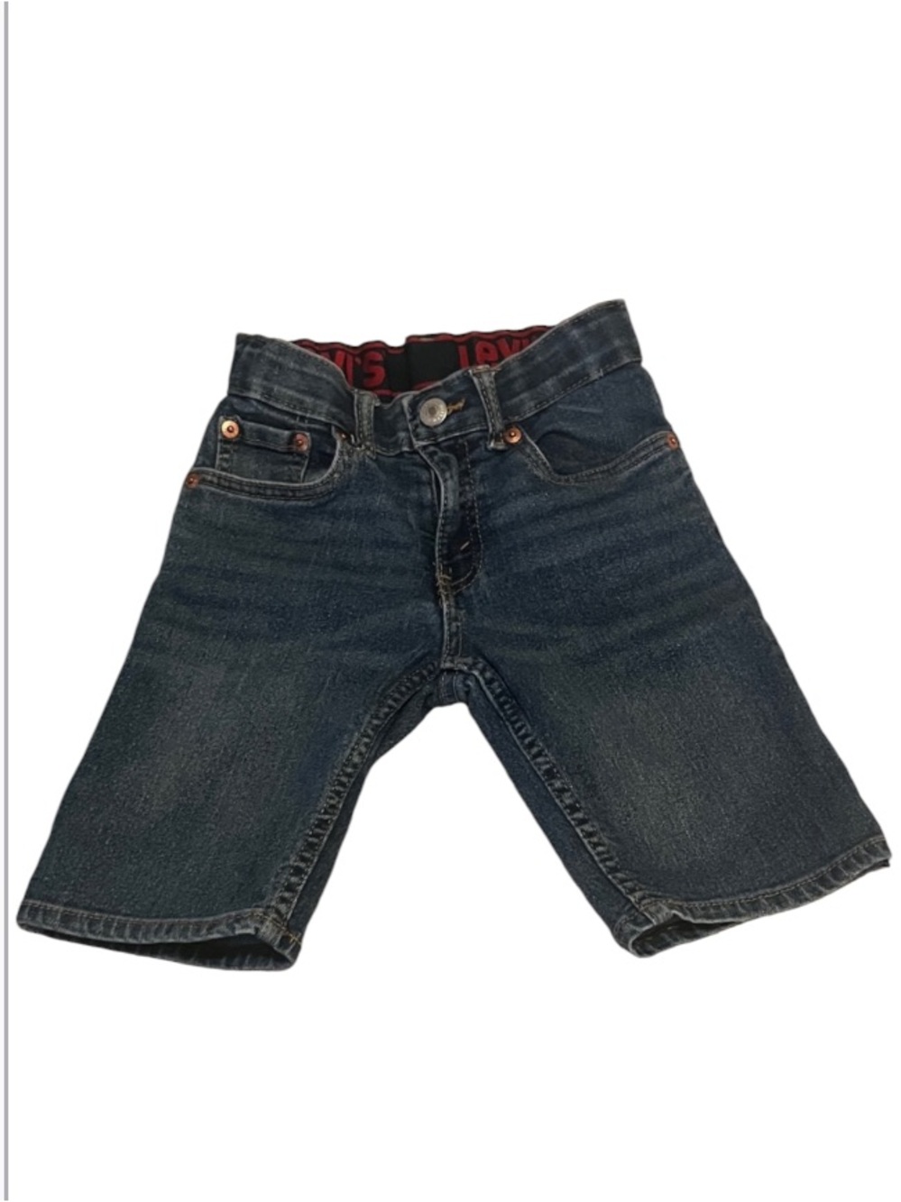Levi's Kids Dark Blue Distressed Denim Jean Shorts Jorts 6
